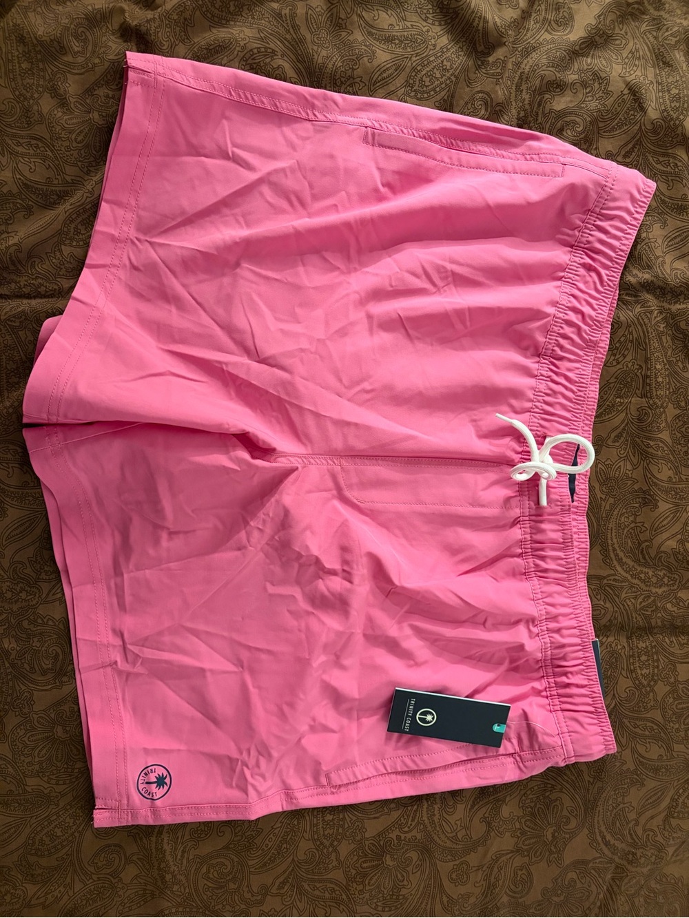 Trinity Coast men’s Pink swim trunks Shorts with Drawstring XXL new nwt